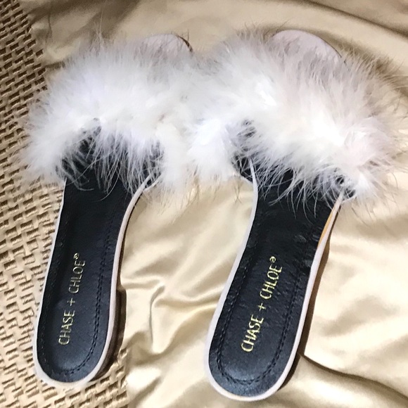 faux fur sandals